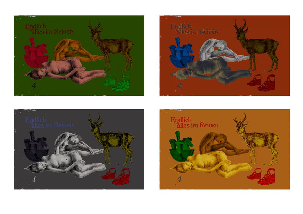 Endlich alles im Reinen 2013 Farbvariante 4er Giclée – Pigmentdruck auf Hahnemühle 305 gsm je 43 x 70 cm Auflage 1/50 ( Epreuve d'artiste I/XV)