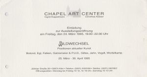 Chapel Art Center Köln Gruppenausstellung 1995 001