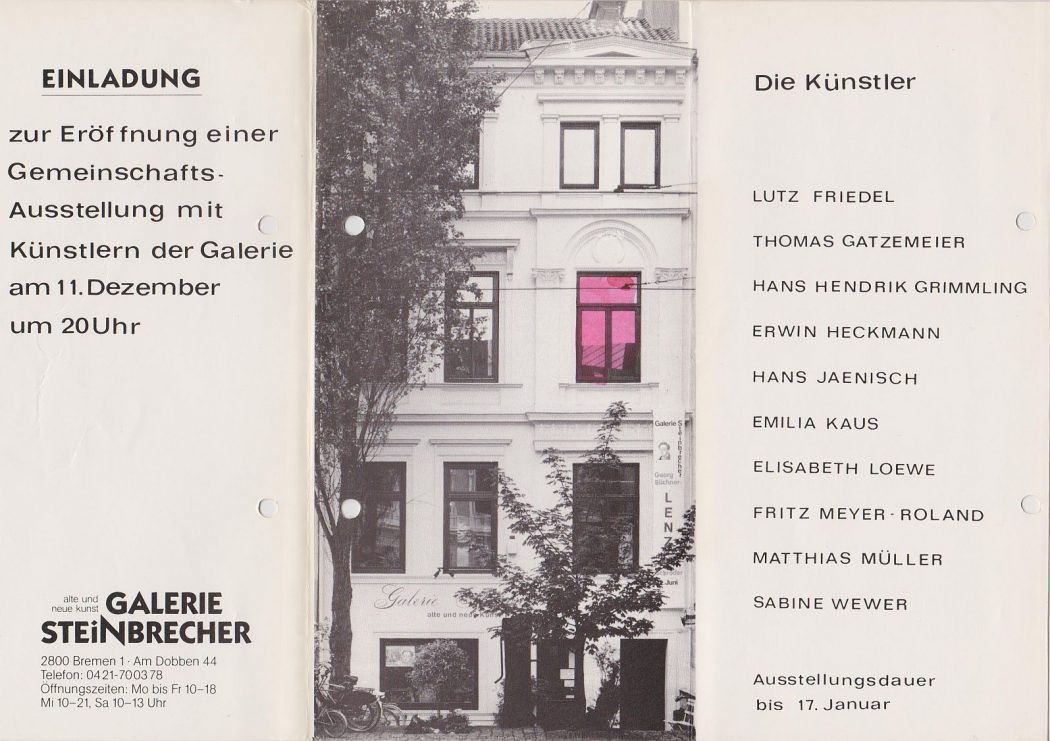 Steinbrecher Bremen Gruppenausstellung 1987 Steinbrecher Bremen Gruppenausstellung 1987