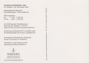 Wartbergkirche Heilbronn Ausstellung Leib 2003