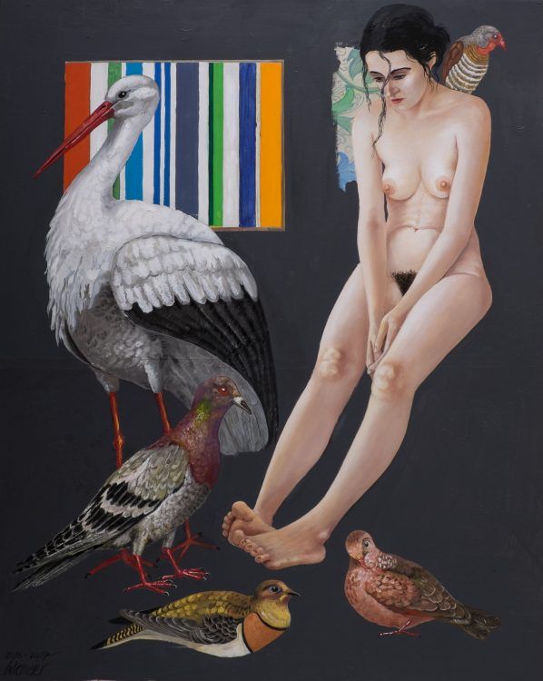 Vogelmädchen 2017 Öl auf Leinwand 100 x 80 cm
