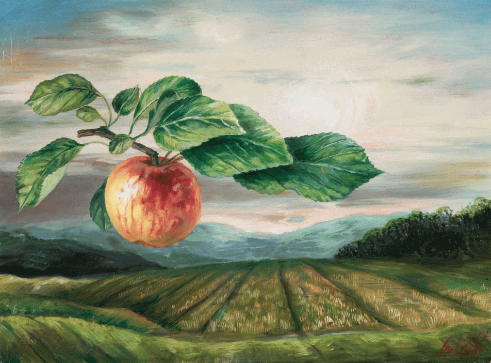 Thomas Gatzemeier | Apfel der Erkenntnis 2017 Öl auf Leinwand 30 x 40 cm