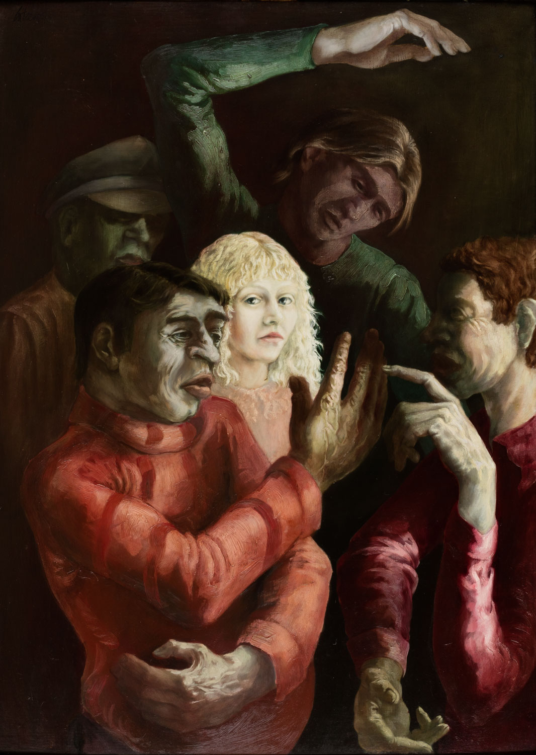 Disput 1981 Öl auf Hartfaser ca. 100 x 80 cm