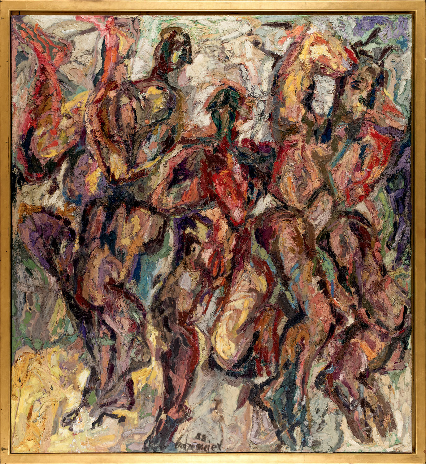 Thomas Gatzemeier Drei wilde Frauen 1988 Öl auf Leinwand 230 x 210 cm
