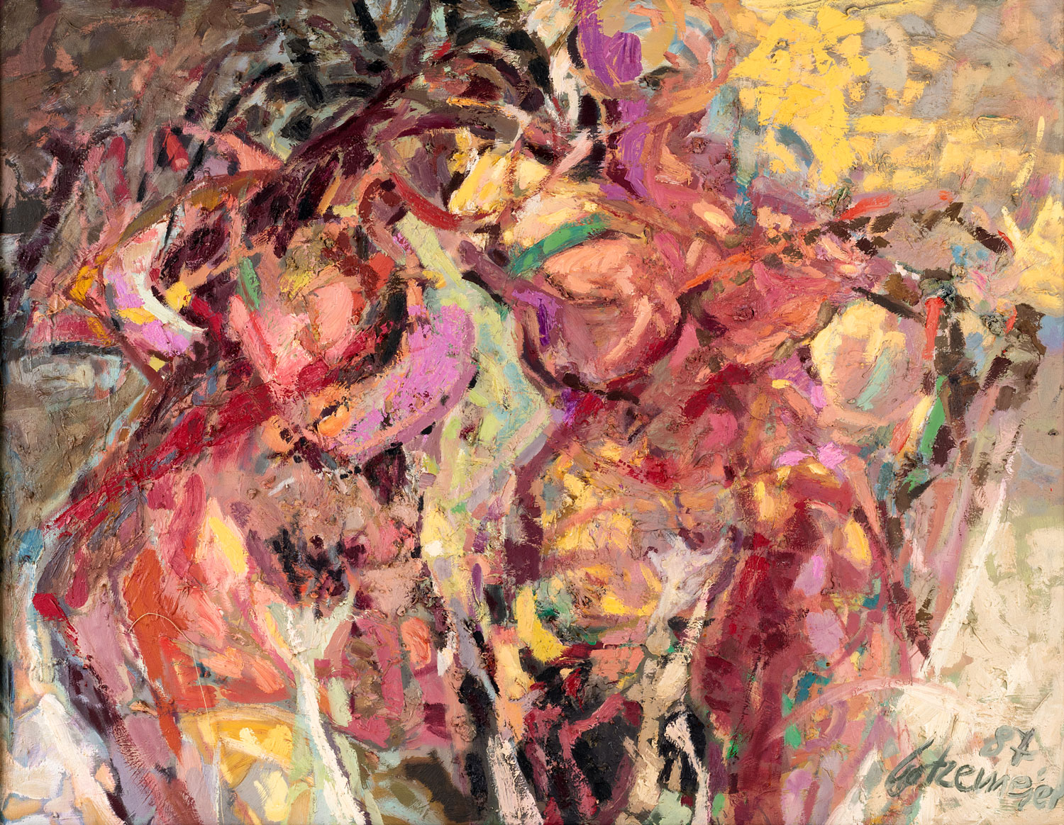Thomas Gatzemeier Figuration 1987 Öl auf Leinwand 110 x 140 cm