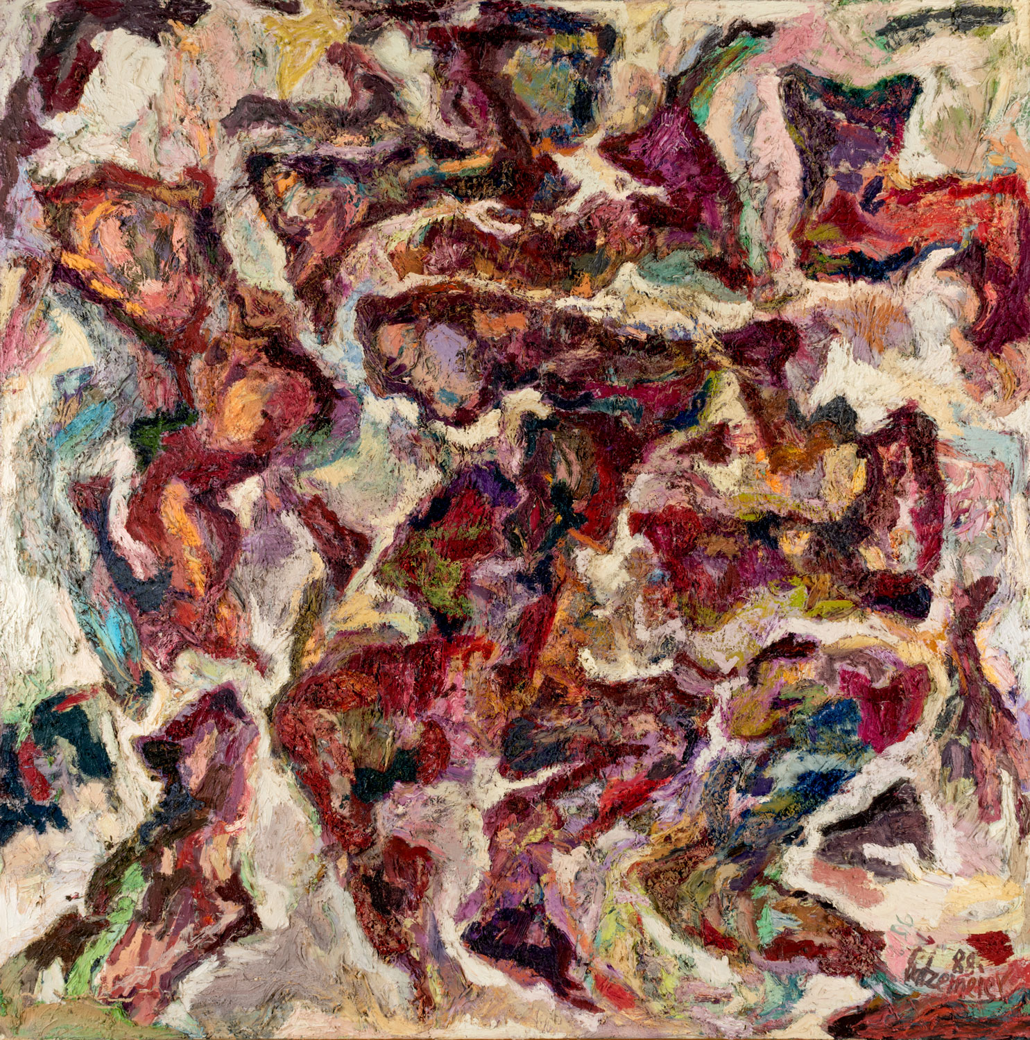 Thomas Gatzemeier Fragmente 1989 Öl auf Leinwand 200 x 200 cm