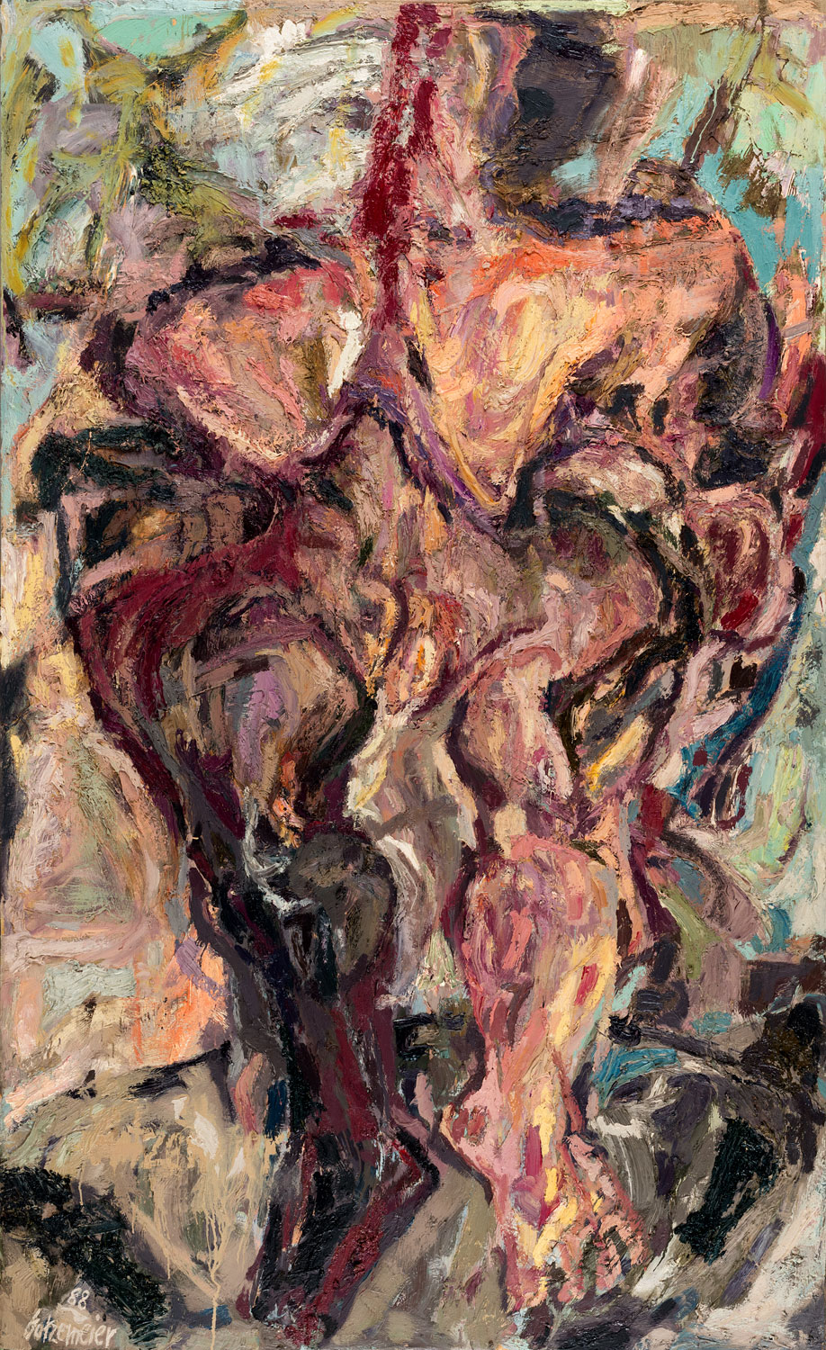 Thomas Gatzemeier Große Stehende 1988 Öl auf Leinwand 205 x 127 cm