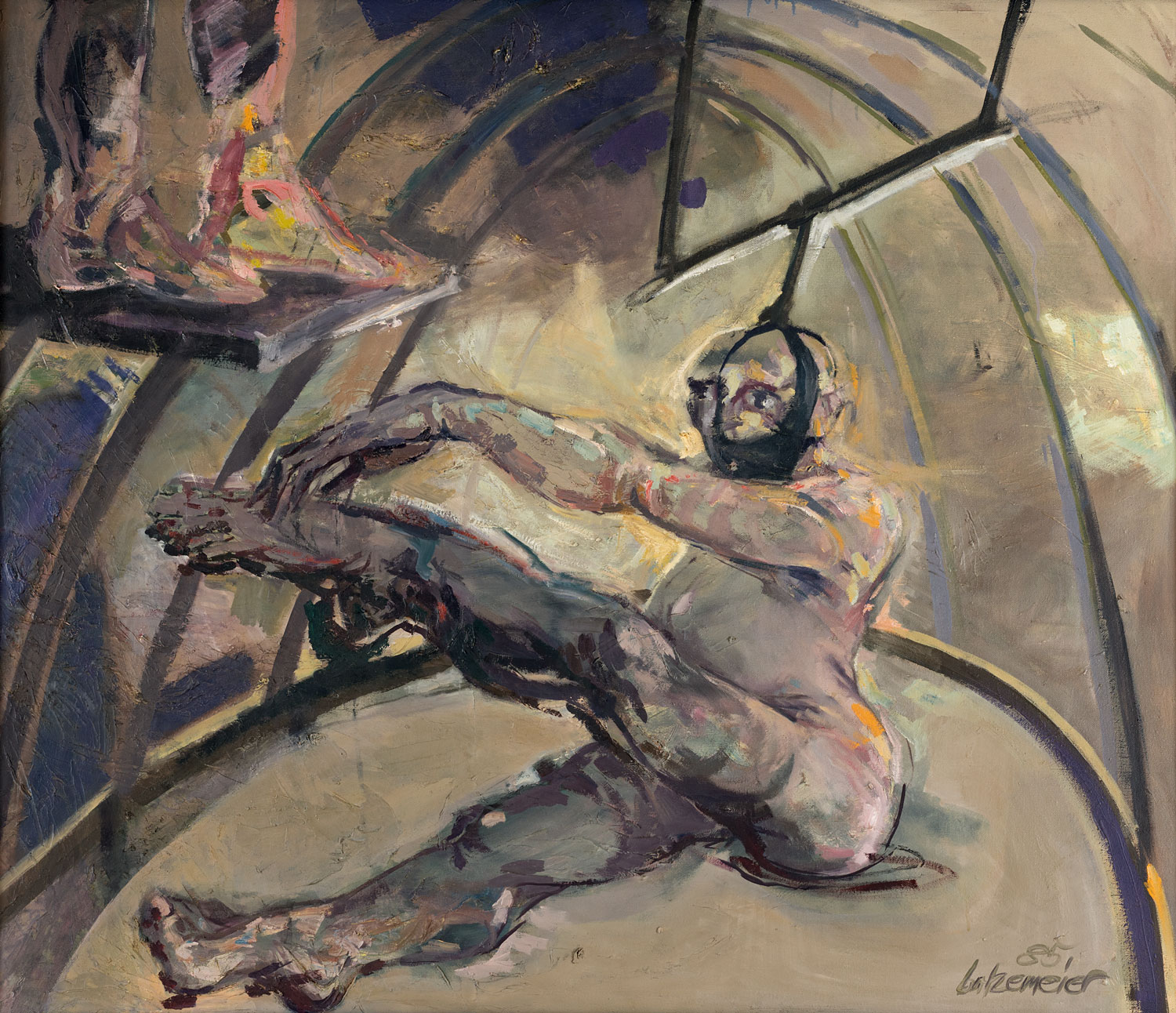 Thomas Gatzemeier In der Manege 1985 Öl auf Leinwand 120 x 140 cm