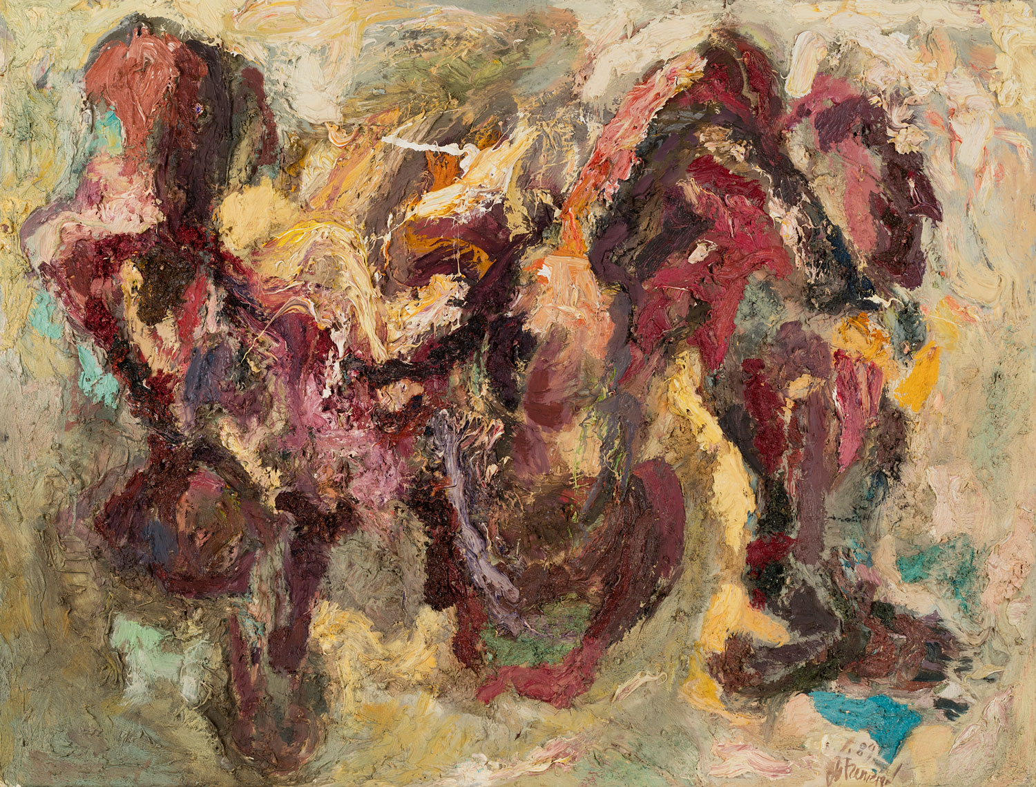 Thomas Gatzemeier Liegende 1989 Öl auf Leinwand 100 x 130 cm