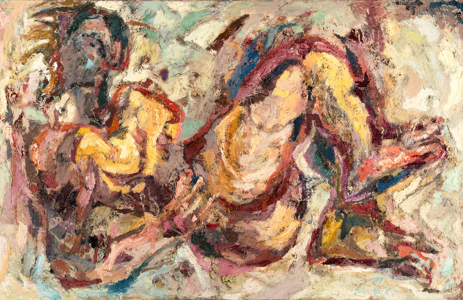 Thomas Gatzemeier Liegende 1989 Öl auf Leinwand 90 x 135 cm