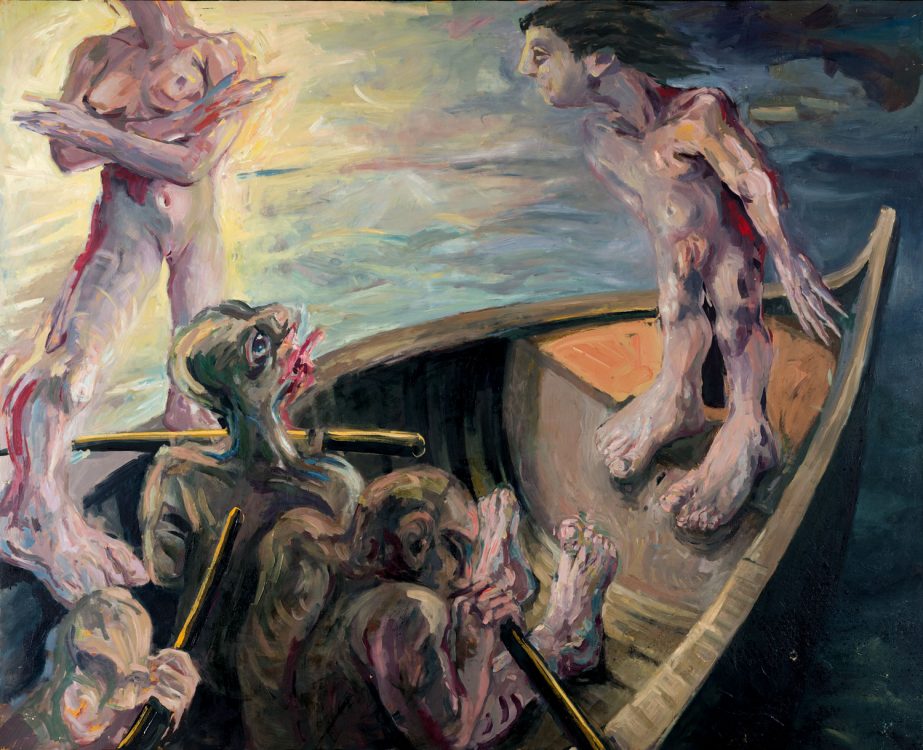 Thomas Gatzemeier Odysseus und die Sirenen 1983 Öl auf Hartfaser 140 x 165 cm