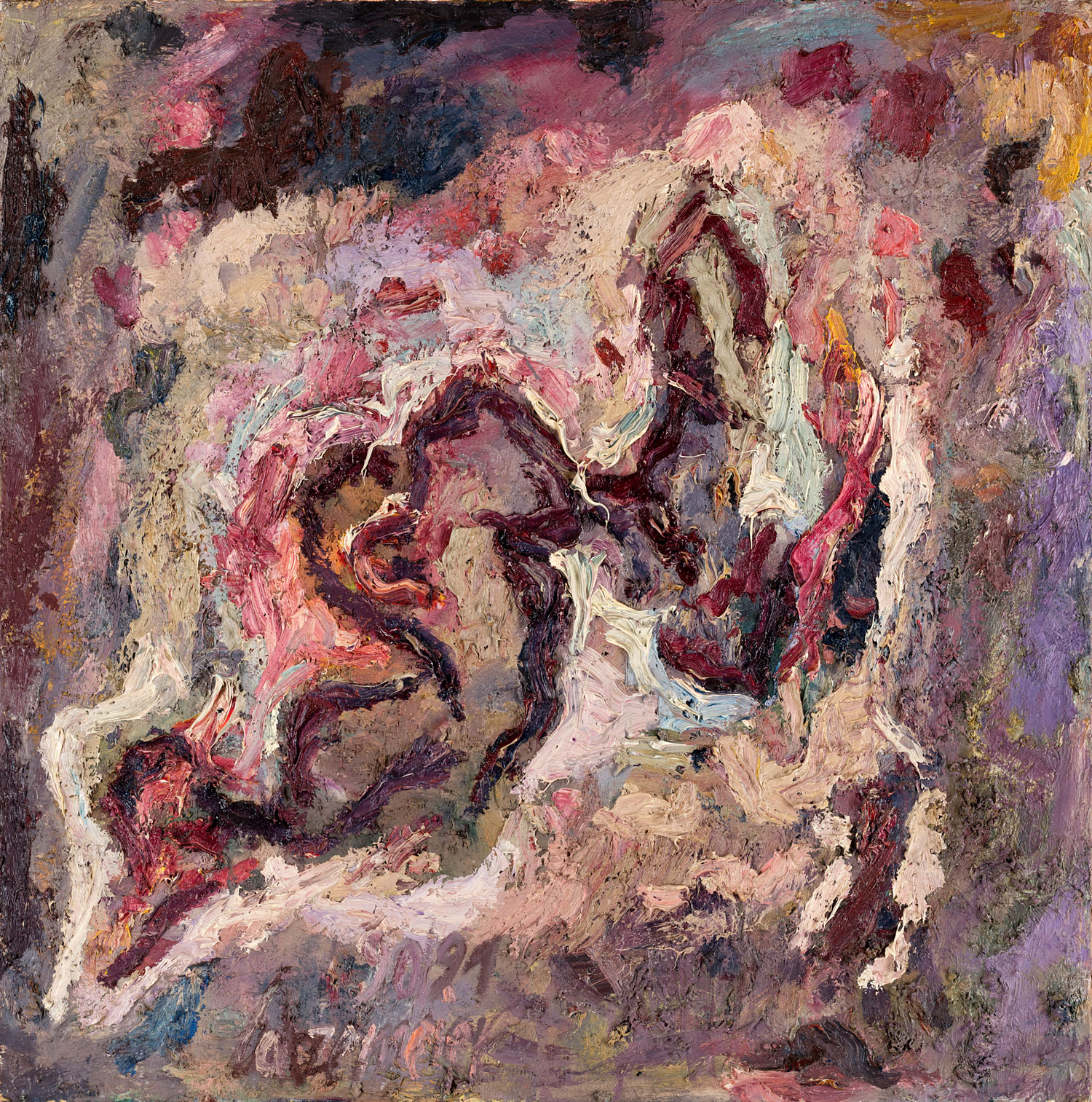 Thomas Gatzemeier Quadrat 5 (Liegende) Öl auf Spanplatte 70 x 70 cm