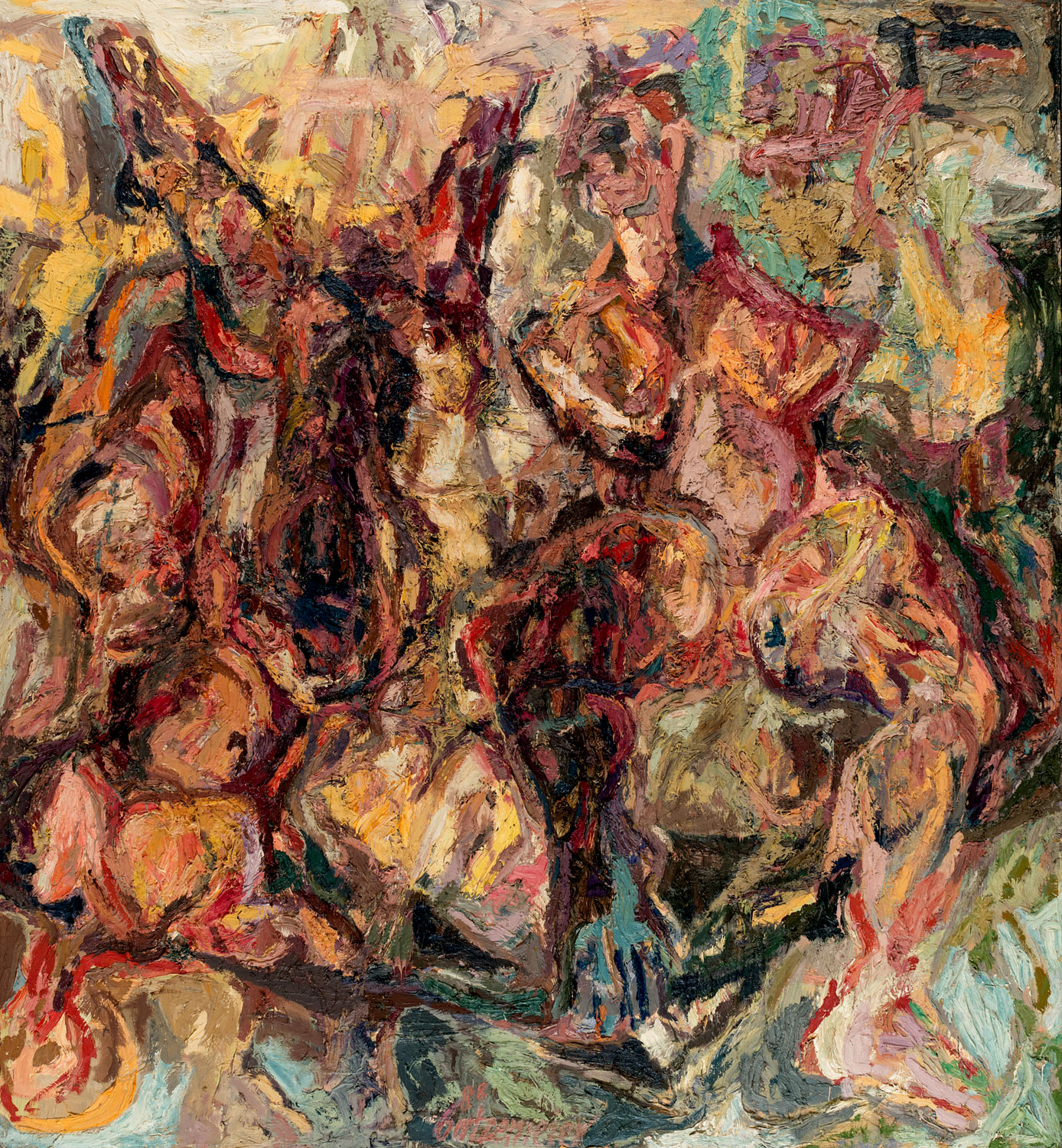 Thomas Gatzemeier Zuschauerin 1988 Öl auf Leinwand 230 x 210 cm