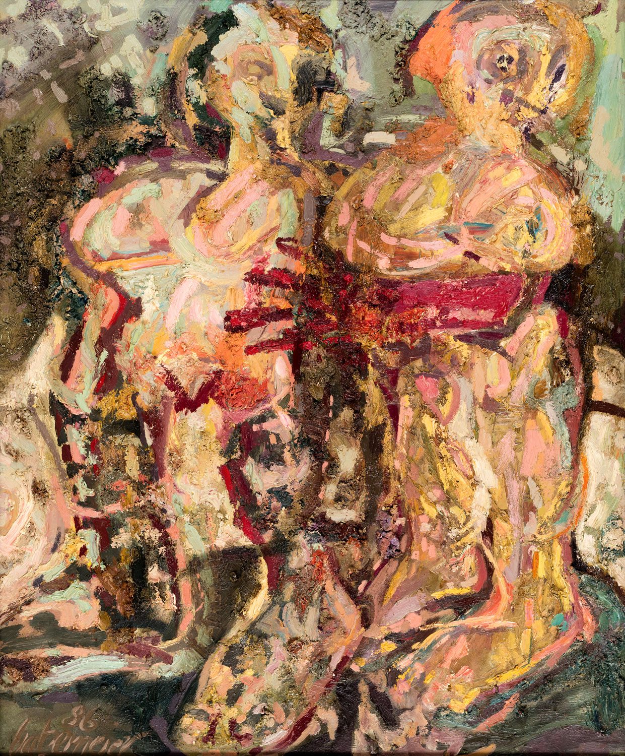 Thomas Gatzemeier Zwei Frauen II 1986 Öl auf Spanplatte 118 x 98 cm