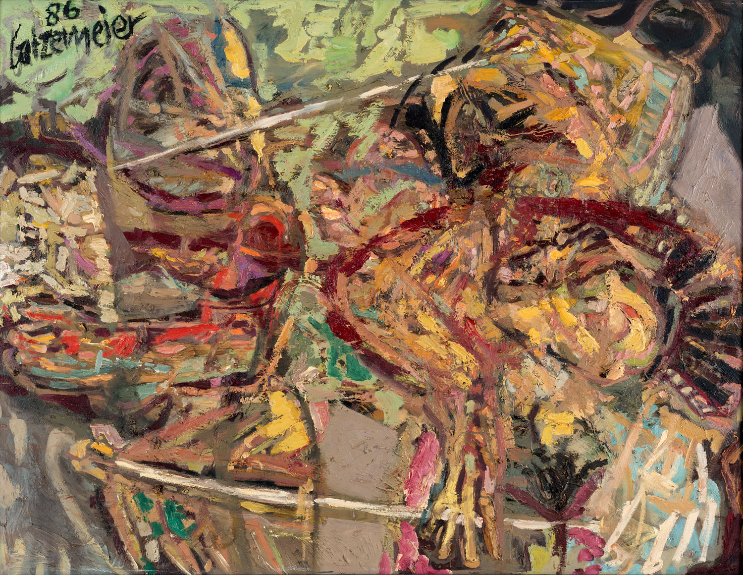 Thomas Gatzemeier Begegnung 1986 Öl auf Leinwand 105 x 135 cm